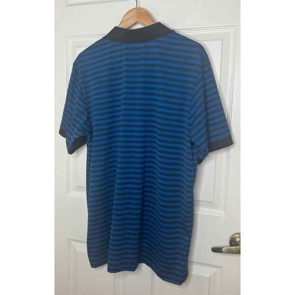 Jack Nicklaus Men's Moisture Wicking Golf Blue and Black Striped Polo Size XL - Picture 7 of 8